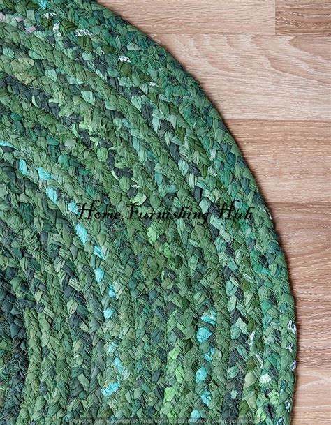 dark green braided rugs