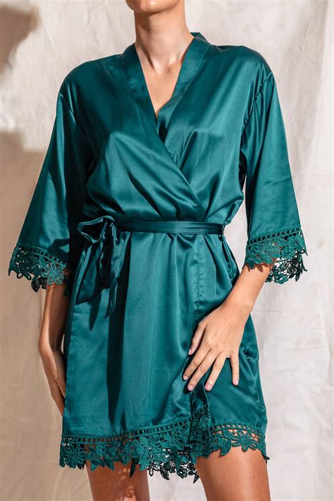dark green bridesmaid robes