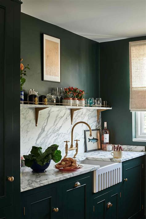 Dark Green Kitchen Wall