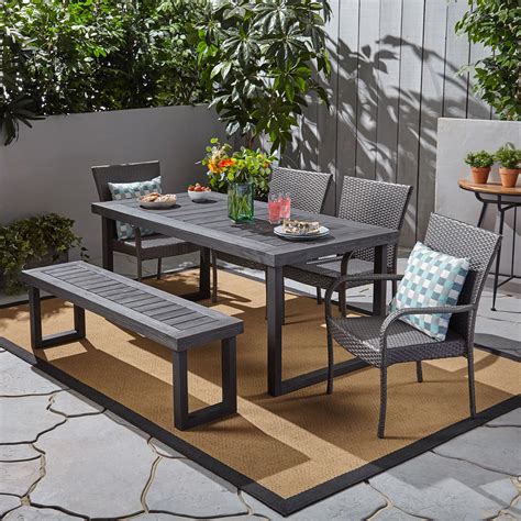 Dark Grey Outdoor Dining Table