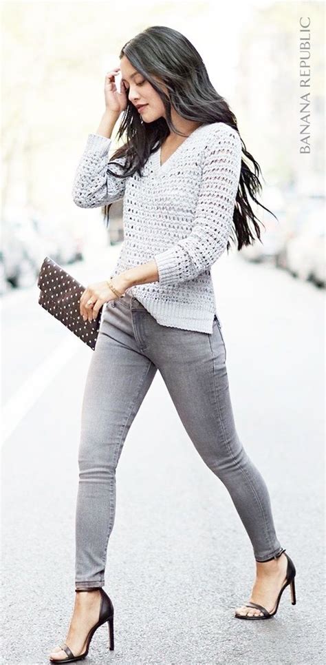 40+ Outstanding Grey Jeans Outfit Ideas For Women
