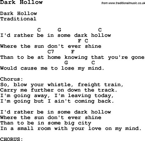 dark hollow lyrics chords
