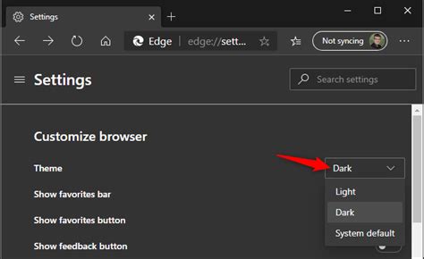 Dark Mode Edge Browser