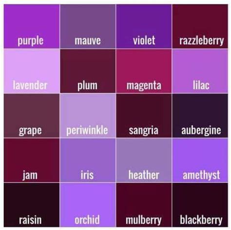 dark purple red color names
