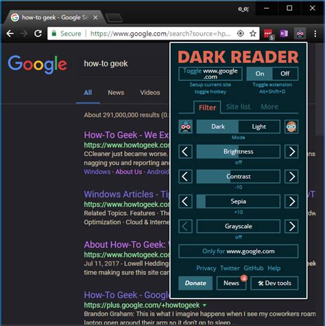 Dark Reader Settings