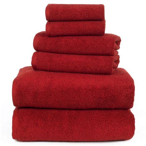Dark Red Bath Towels