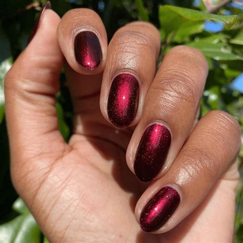 Dark Red Violet Nails