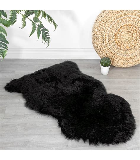 dark sheepskin rug