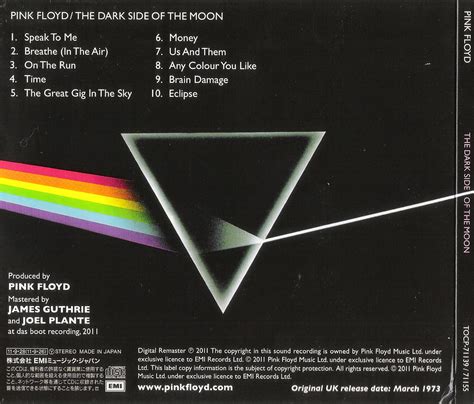 dark side of the moon song list