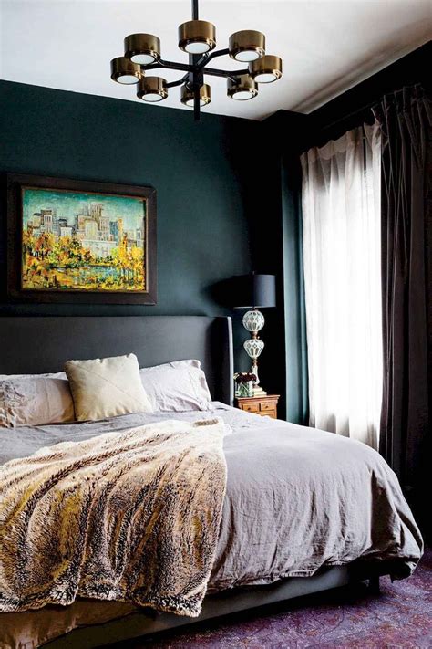 Dark walls in bedroom