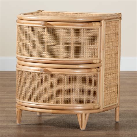 Dark Wicker Nightstand