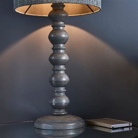 Dark Wood Table Lamp Base