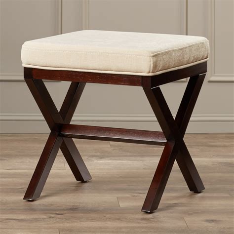 Dark Wood Vanity Stool