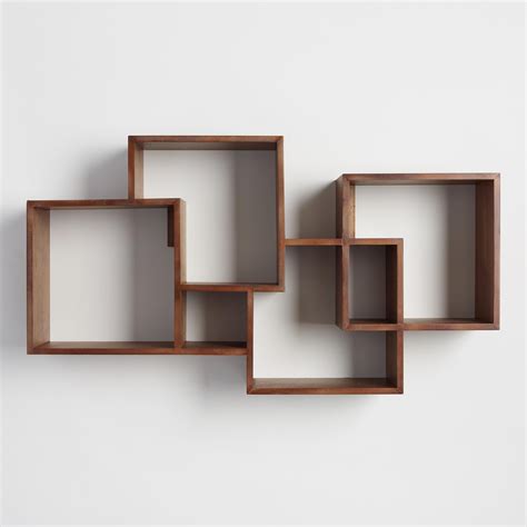 dark wood wall mounted shelves