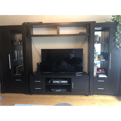 Dark Wood Wall Unit