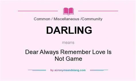 darling meaning in slang