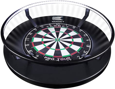 dart board set up with light
