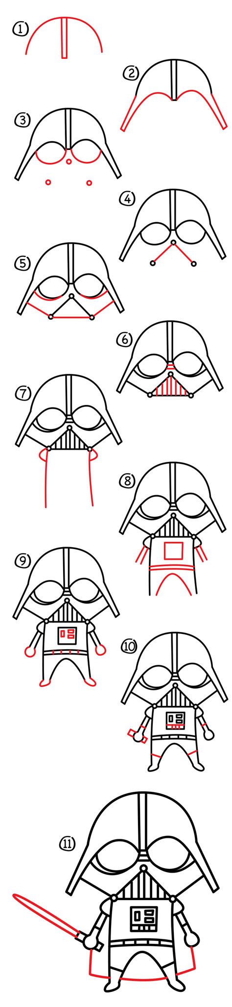 Learn How to Draw Darth Vader Easy StepbyStep Drawing