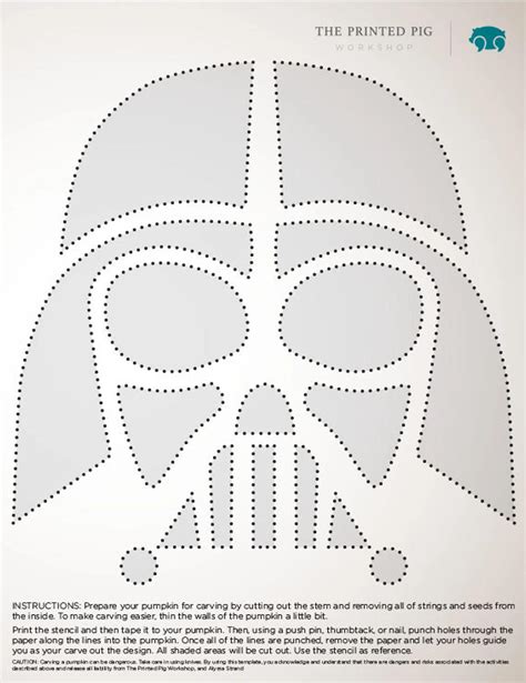 Darth Vader Pumpkin Stencil Easy