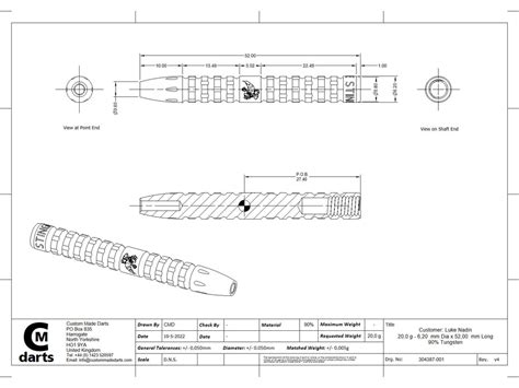 Darts Technical Drawing
