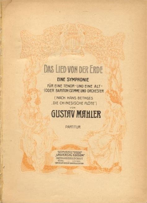 Free sheet music for Das Lied von der Erde (Mahler, Gustav) by Gustav