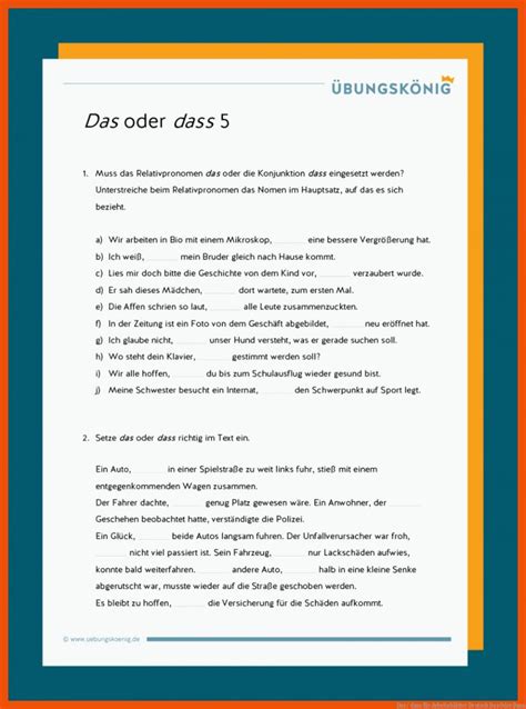 25 Frisch Das Dass Arbeitsblatt