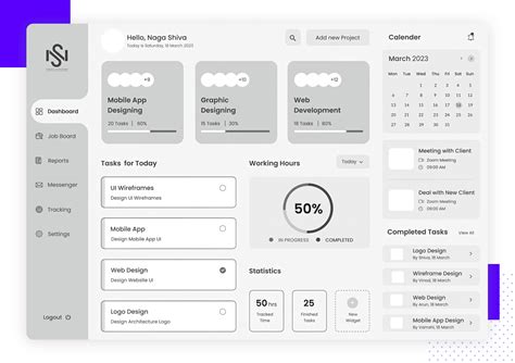 Dashboard Wireframe Examples