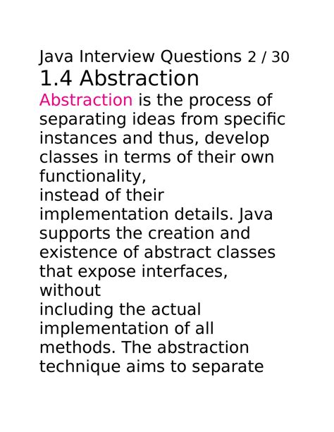 data abstraction in java interview questions