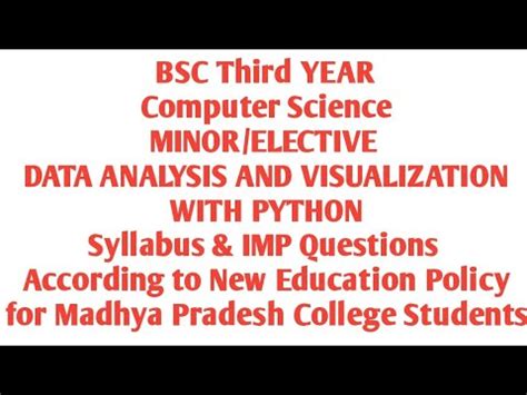 data analysis and visualization with python bsc 3rd year in hindi