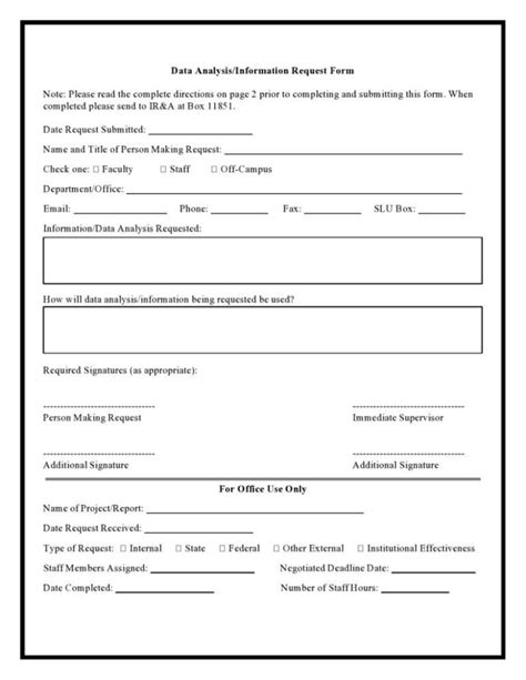 data analysis data request form template
