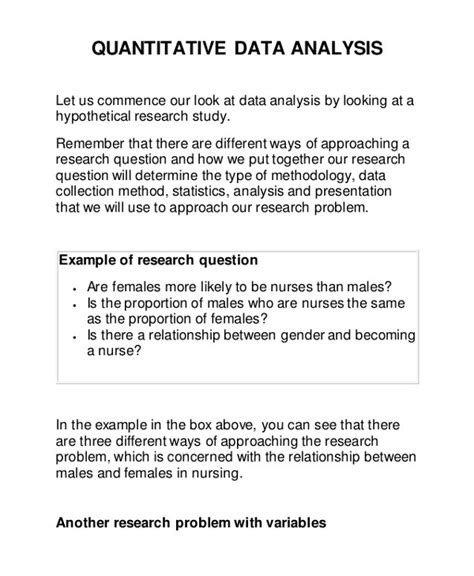 data analysis example in research quantitative