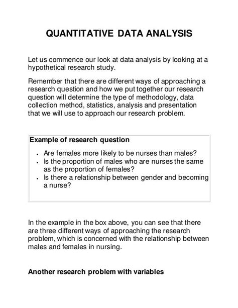 data analysis procedure in research example quantitative