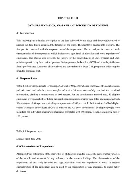 data analysis results and discussion example