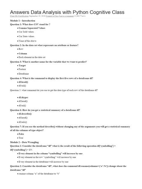 data analysis with python cognitive class answers