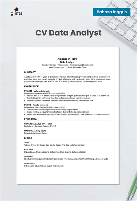 data analyst cv personal statement