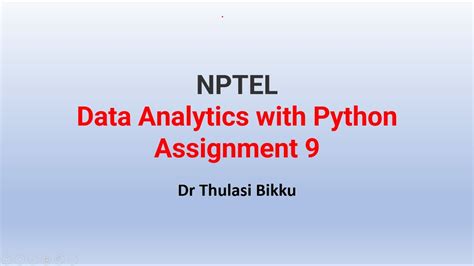 data analytics using python nptel