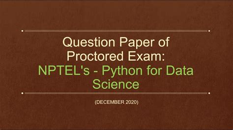 data analytics with python nptel previous question papers 2020