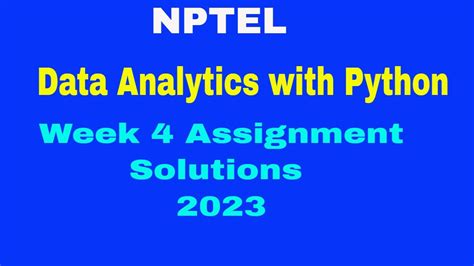 data analytics with python nptel results