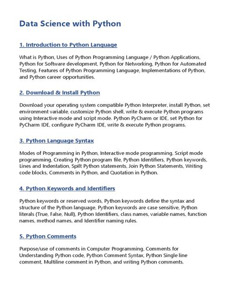 data analytics with python syllabus pdf