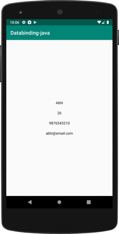 Data Binding In Java Android