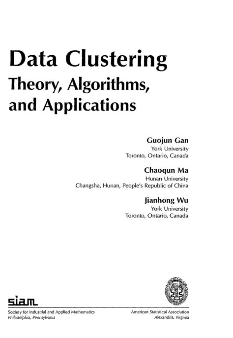 data clustering theory algorithms and applications