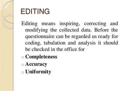 data editing in research methodology