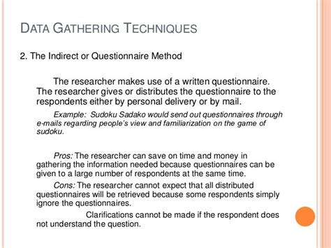 data gathering method in quantitative research example