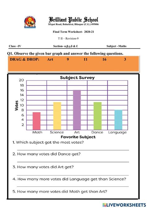Data Handling In Maths Class 4 Worksheets