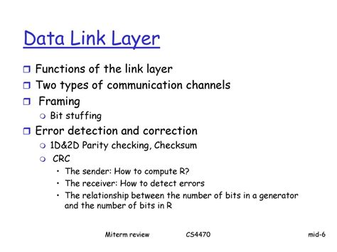 Data Link Layer Functions Bit Stuffing
