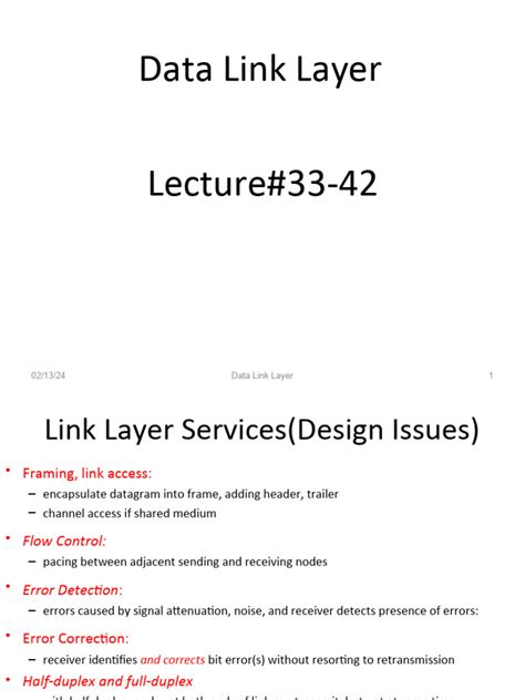 Data Link Layer In Computer Networks Pdf