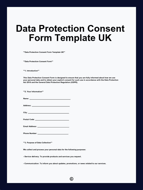 data protection act consent form template