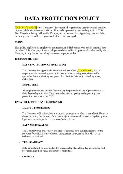 data protection policy pdf india