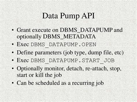 Data Pump Api Examples