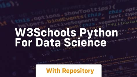 data science using python w3schools